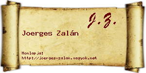 Joerges Zalán névjegykártya